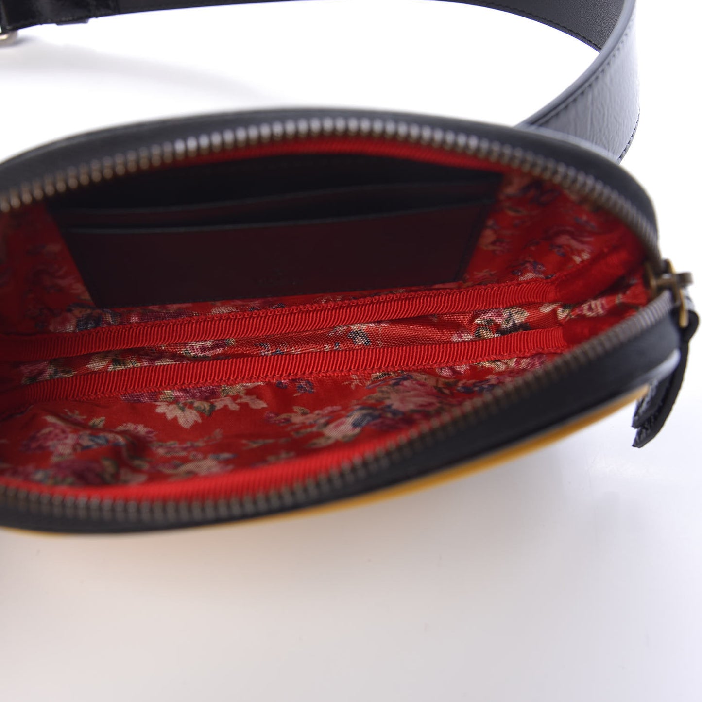 Patent Rubber Game Patch Logo Belt Bag 75 30 Black