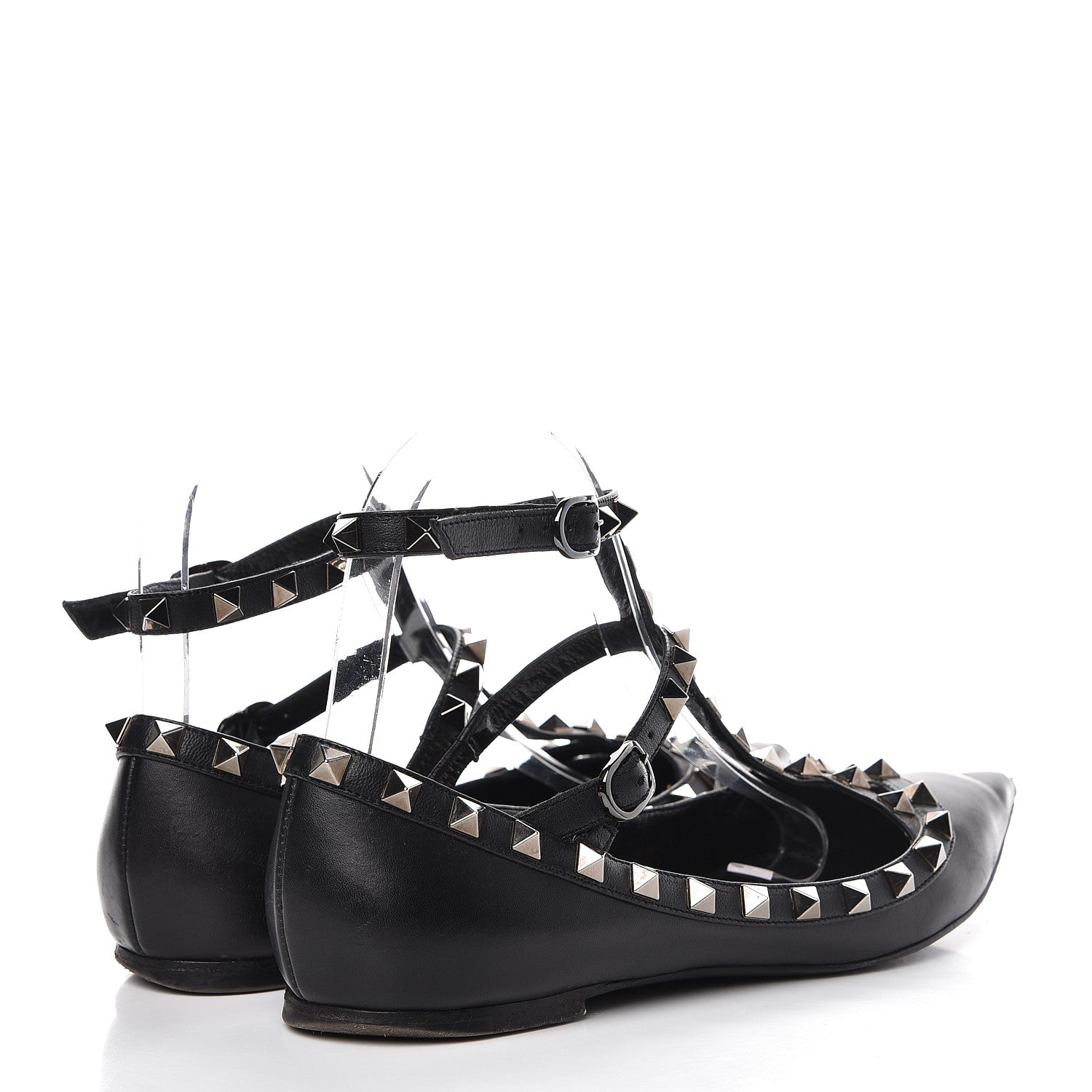 Valentino Garavani Nappa Rockstud Cage Ballerina Flats 36.5 Black 4 of 16