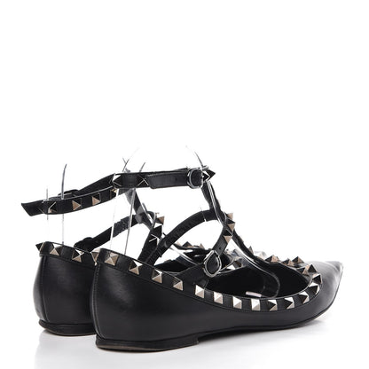 Valentino Garavani Nappa Rockstud Cage Ballerina Flats 36.5 Black 4 of 16