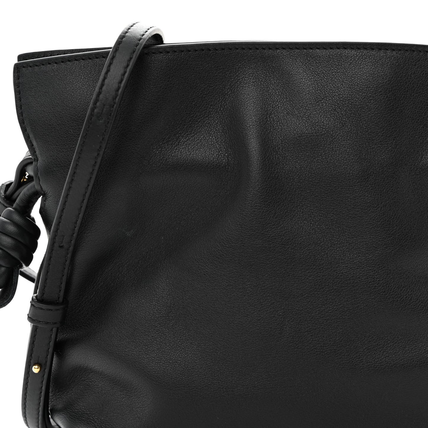 Calfskin Mini Flamenco Knot Clutch Black