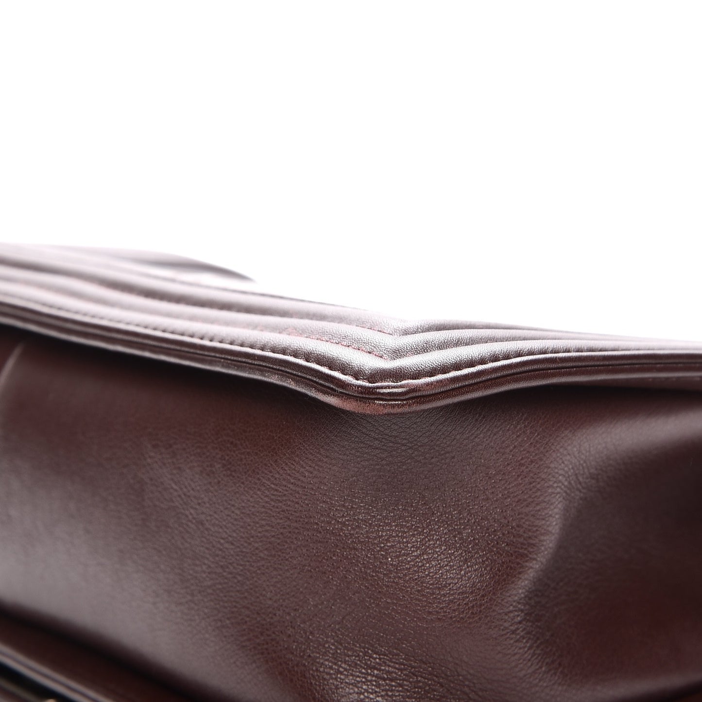 Calfskin Chevron Quilted Medium Boy Flap Burgundy