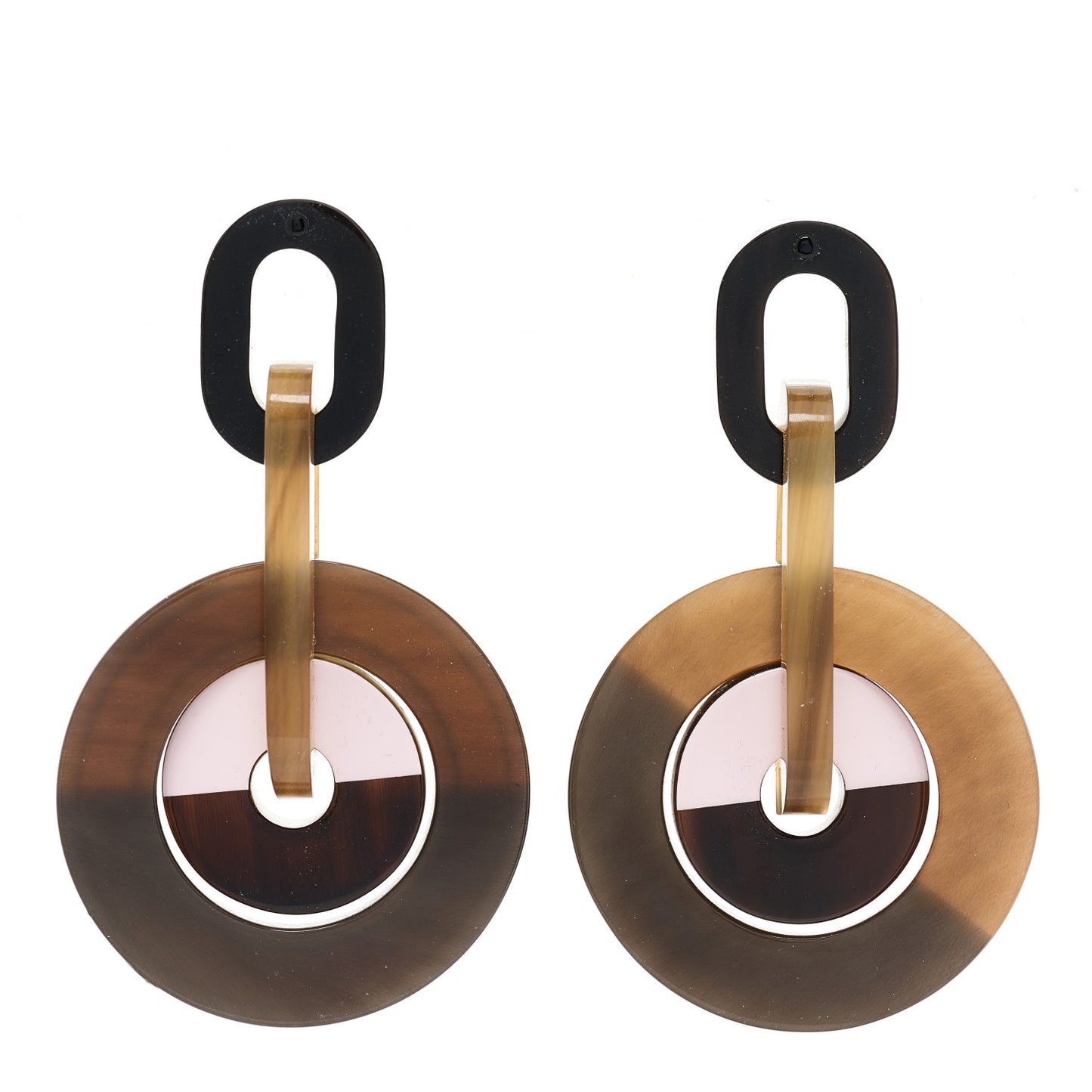Buffalo Horn Drop Earrings Multicolor