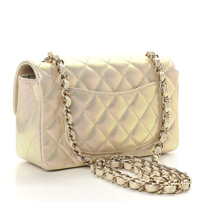 Chanel Iridescent Lambskin Quilted Mini Rectangular Flap Ivory 3 of 11