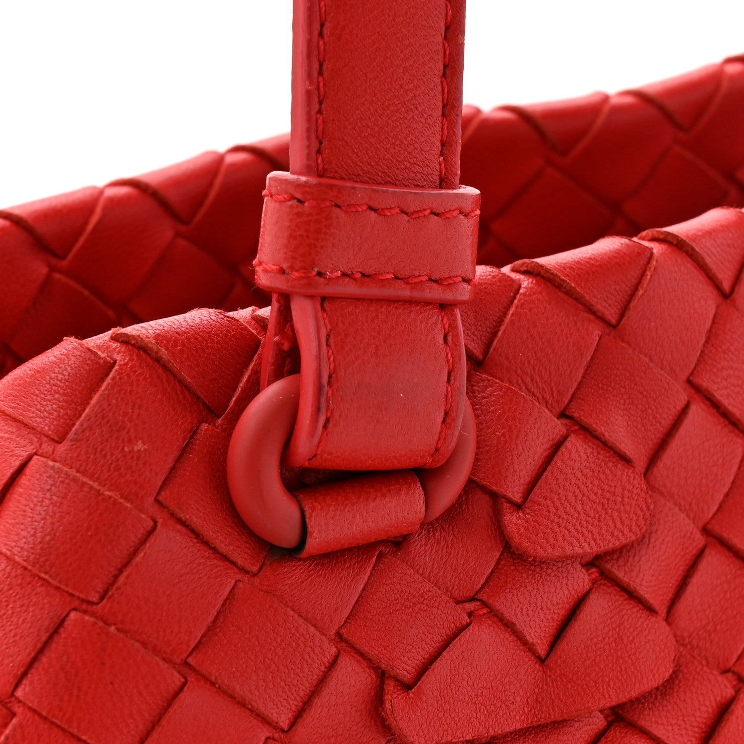 Bottega Veneta Nappa Intrecciato Ruffle Tote Red 14 of 14