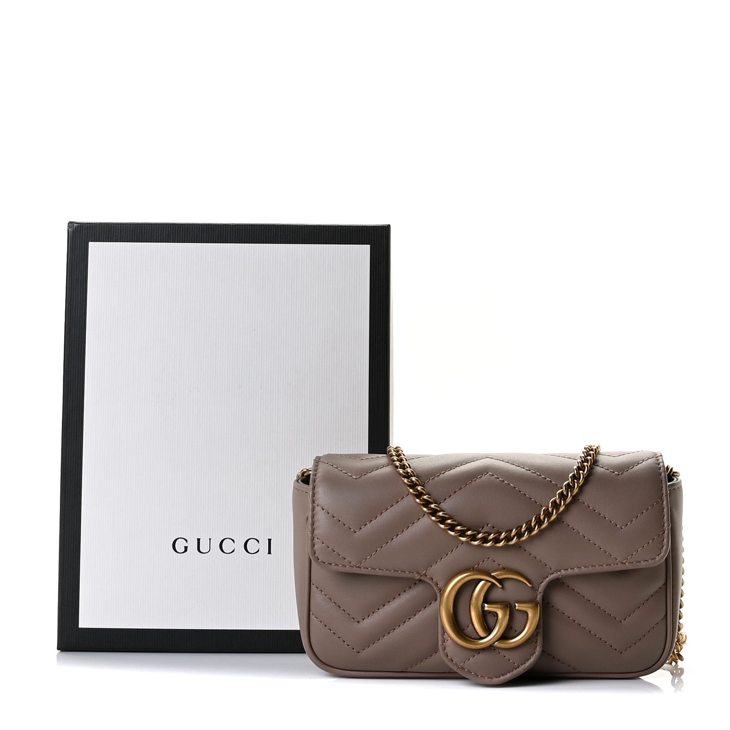 Gucci Calfskin Matelasse Super Mini GG Marmont Shoulder Bag Porcelain Rose 7 of 10