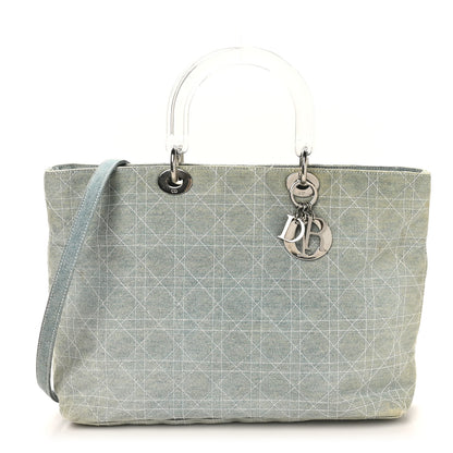 Christian Dior Denim Cannage Lady Dior Light Blue 1 of 11