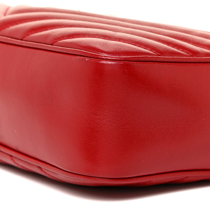 Saint Laurent Calfskin Matelasse Monogram Lou Camera Bag Red 9 of 13