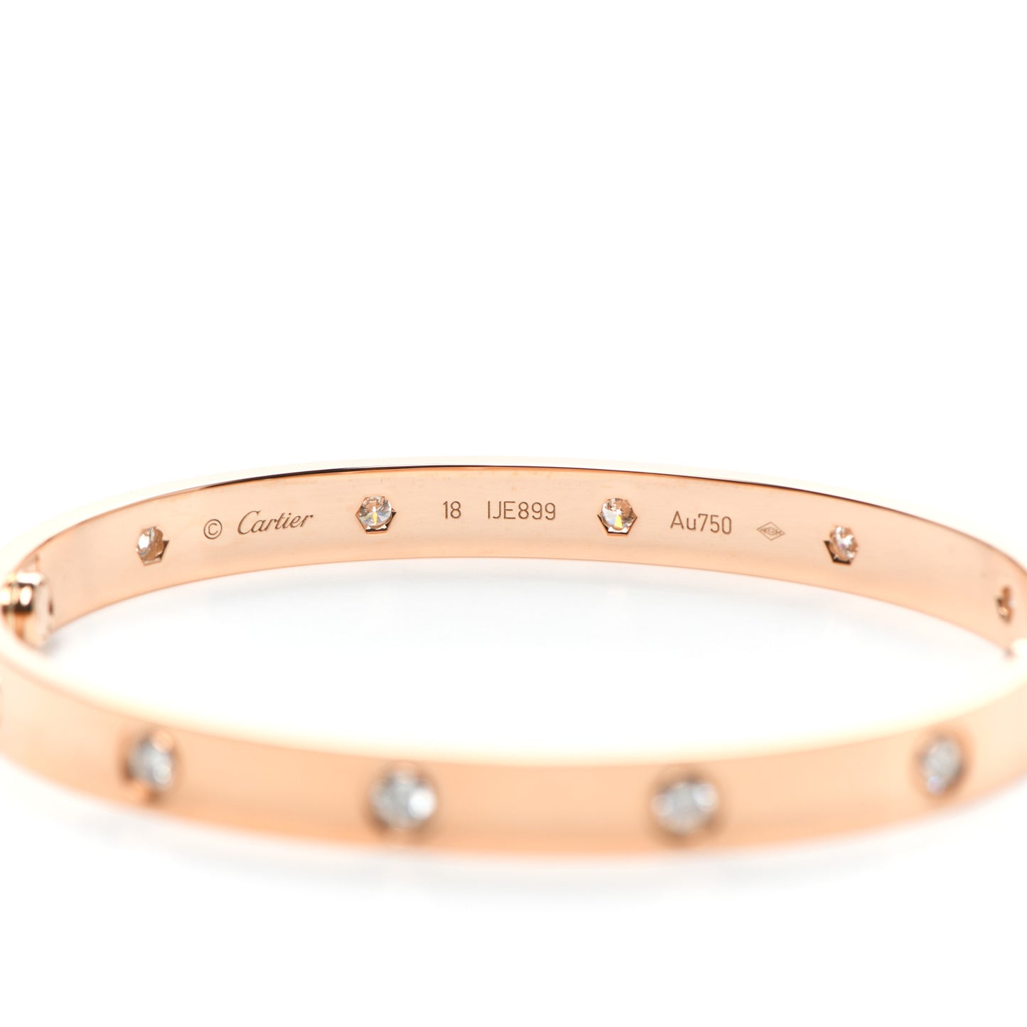 18K Pink Gold 10 Diamond LOVE Bracelet 18