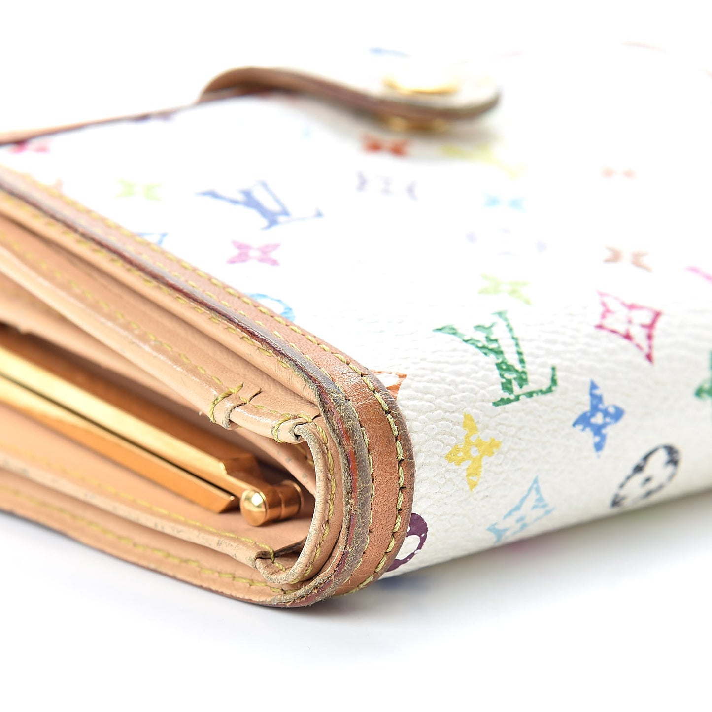 Monogram Multicolor French Purse Wallet White