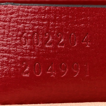 Gucci GG Supreme Monogram Azalea Calfskin Horsebit 1955 Shoulder Bag Beige Ebony New Cherry Red 7 of 14