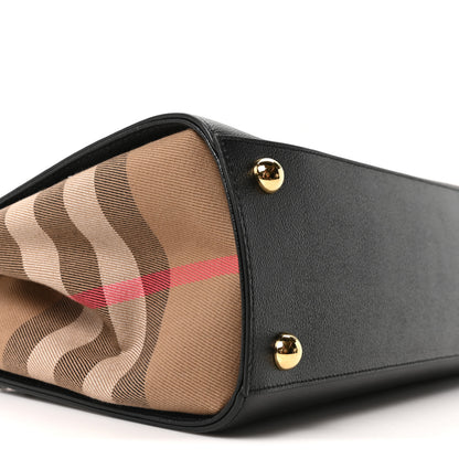 Burberry Calfskin Mega Check Small Banwell Tote Black 9 of 10