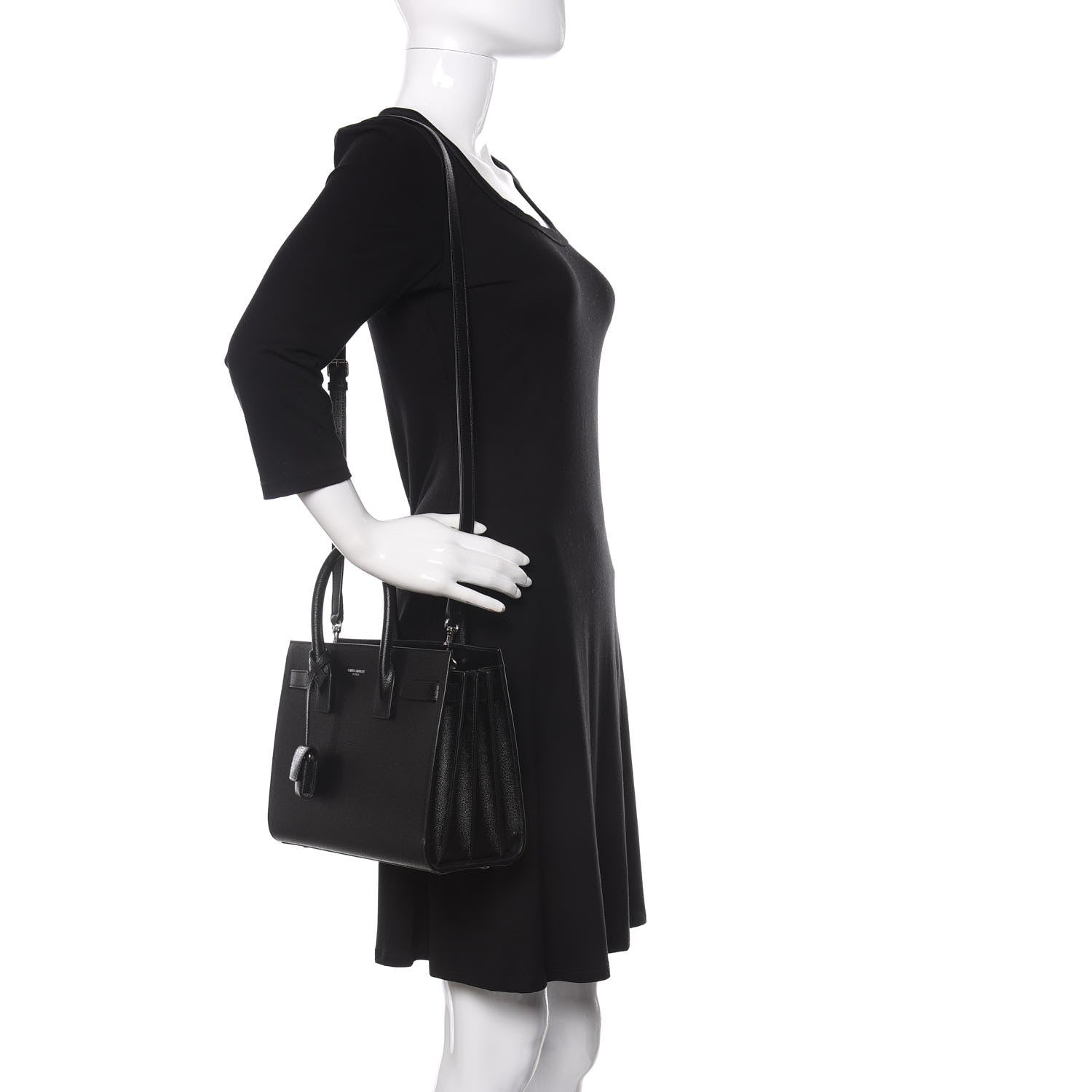Saint Laurent Grained Calfskin Baby Sac De Jour Black 2 of 8