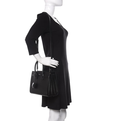 Saint Laurent Grained Calfskin Baby Sac De Jour Black 2 of 8