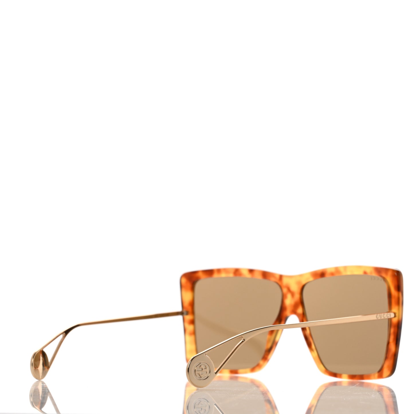 Acetate Oversize Square Frame GG0434S Sunglasses Havana Yellow