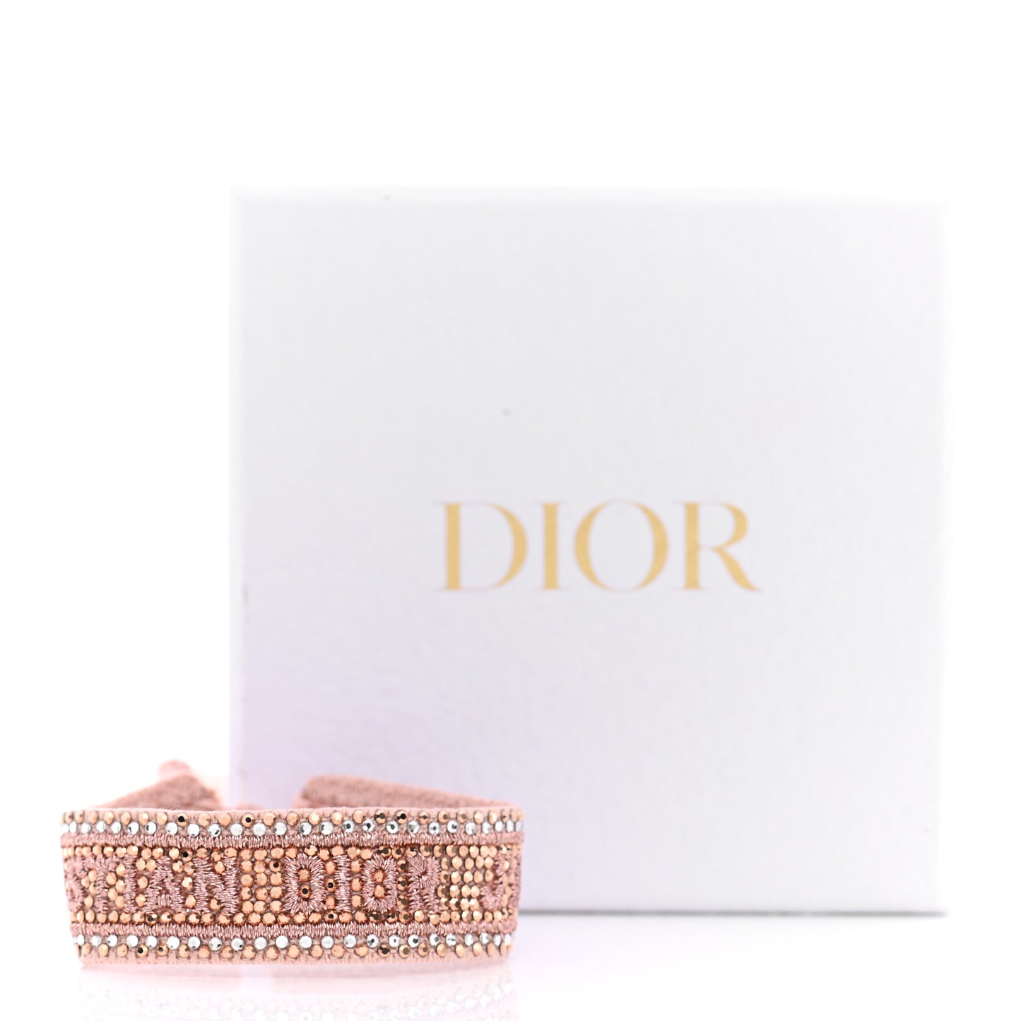 Woven Cotton Crystal Embroidered J'Adior Friendship Bracelet Pink
