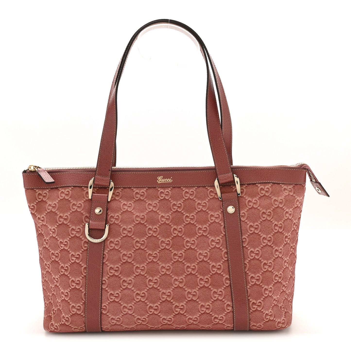 Suede Guccissima Medium Abbey Tote Pink