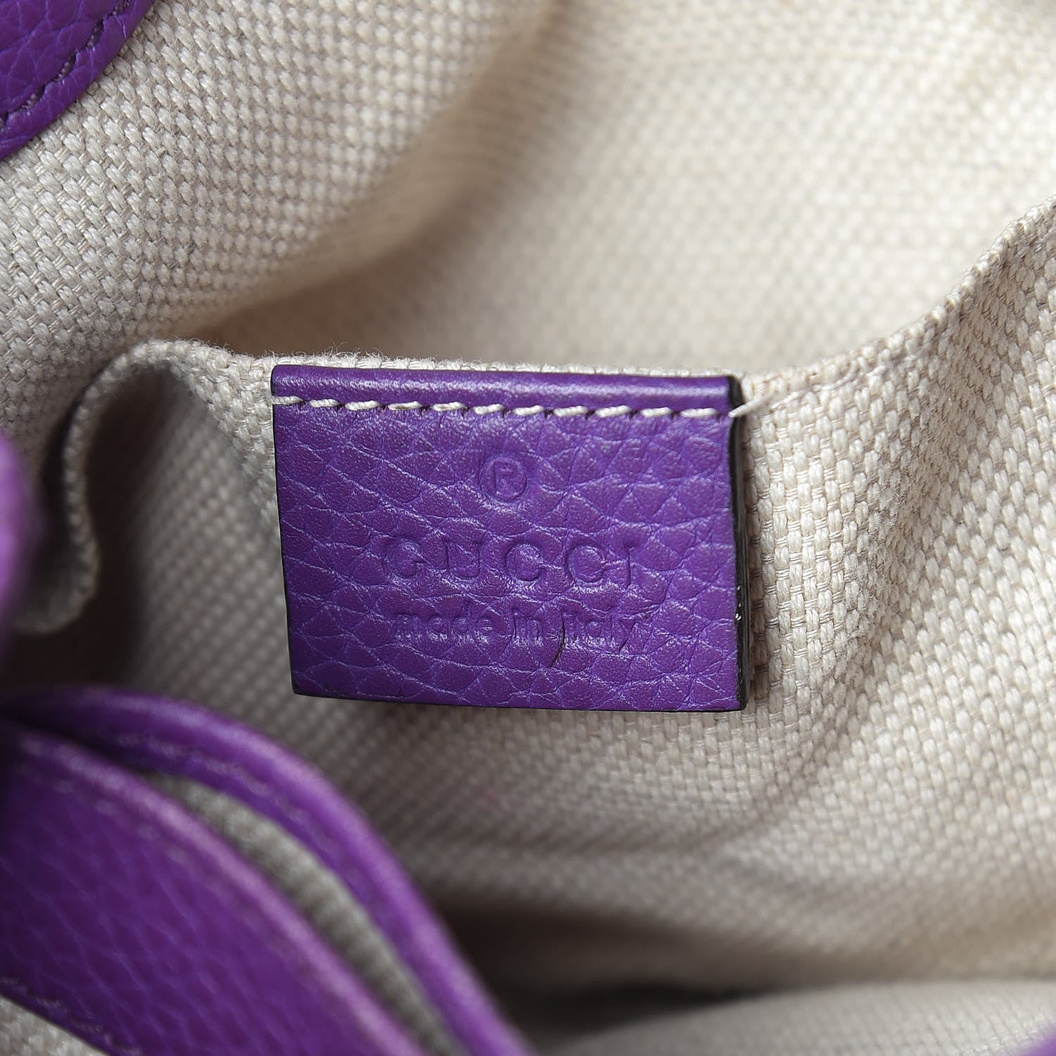 Gucci Pebbled Calfskin Small Soho Chain Shoulder Bag Shine Purple 6 of 13