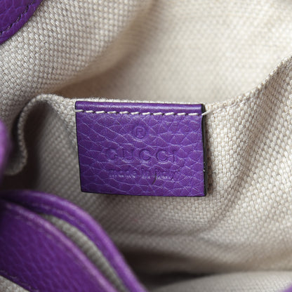 Gucci Pebbled Calfskin Small Soho Chain Shoulder Bag Shine Purple 6 of 13