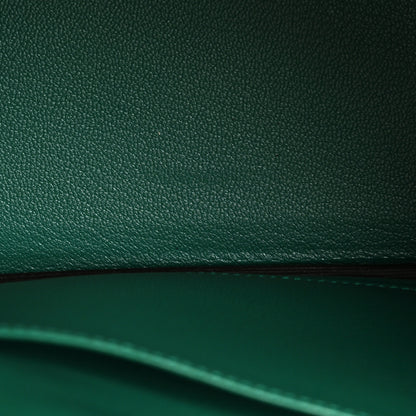 Hermes Togo Horseshoe Birkin 25 Etain Malachite 8 of 13