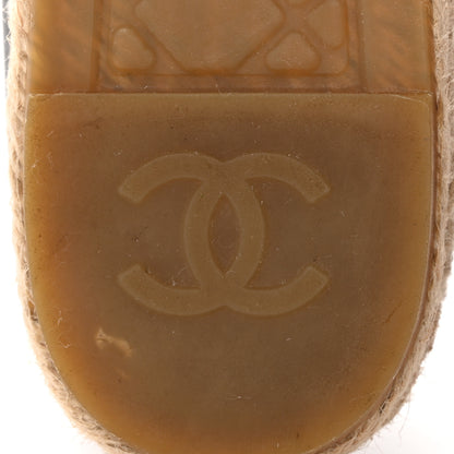 Chanel Lambskin Grosgrain Printed Espadrilles 38 Multicolor Black 7 of 13
