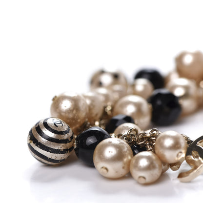 Chanel Painted Pearl CC Coco Bracelet Black Gold 6 of 7