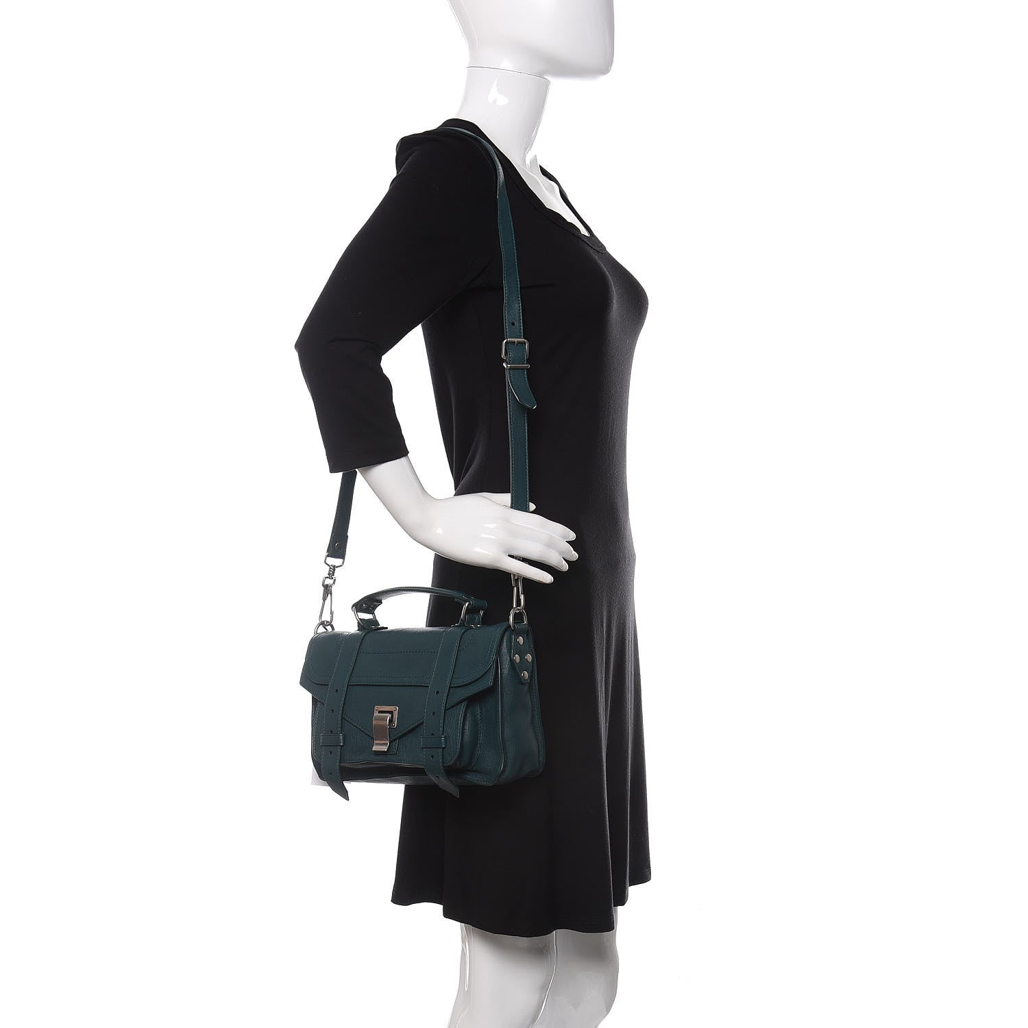 Proenza Schouler Lambskin Tiny PS1 Satchel Dark Teal 2 of 10
