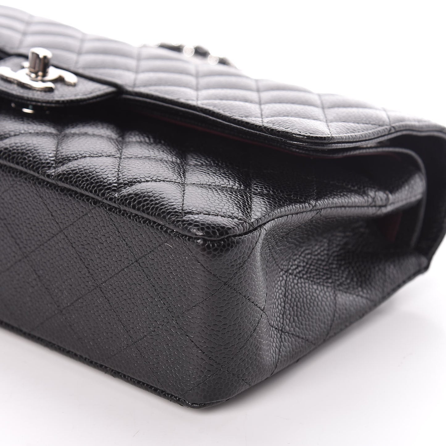 Caviar Quilted Medium Double Flap Black