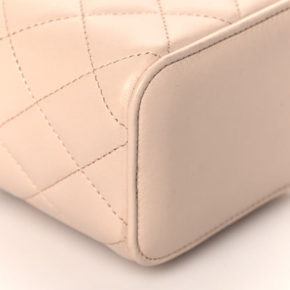 Chanel Lambskin Quilted Pearl Crush Mini Vanity Case With Chain Light Beige 9 of 11