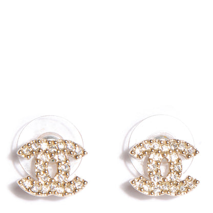 Chanel Crystal CC Earrings Gold 1 of 4