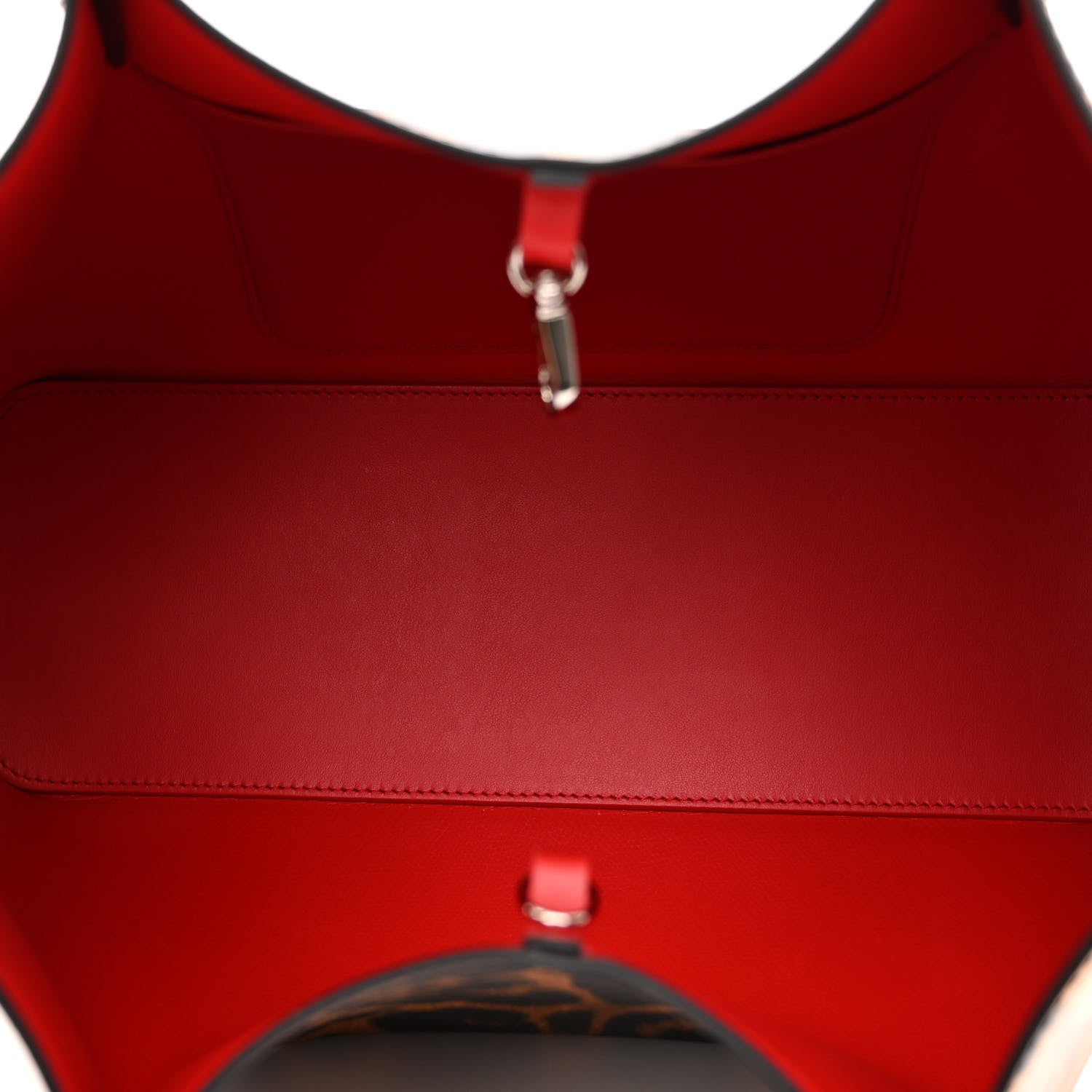 Christian Louboutin Calfskin Empire Leopard Print Spiked Cabarock Shopper Tote Spicy 5 of 9