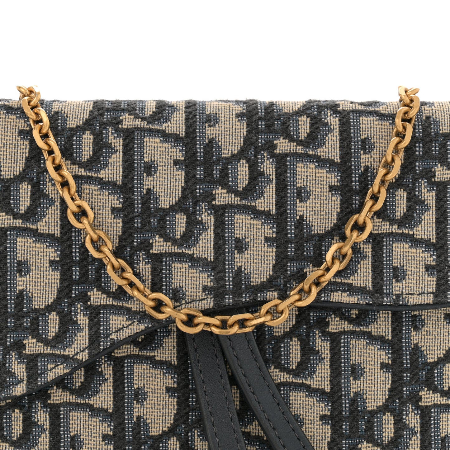 Oblique Saddle Chain Long Wallet Blue