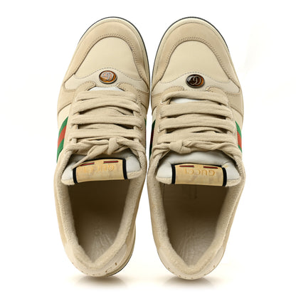 Gucci Nylon Nubuck Web Womens Screener Sneakers 37.5 Mystic White Dusty 40 Milk 2 of 12