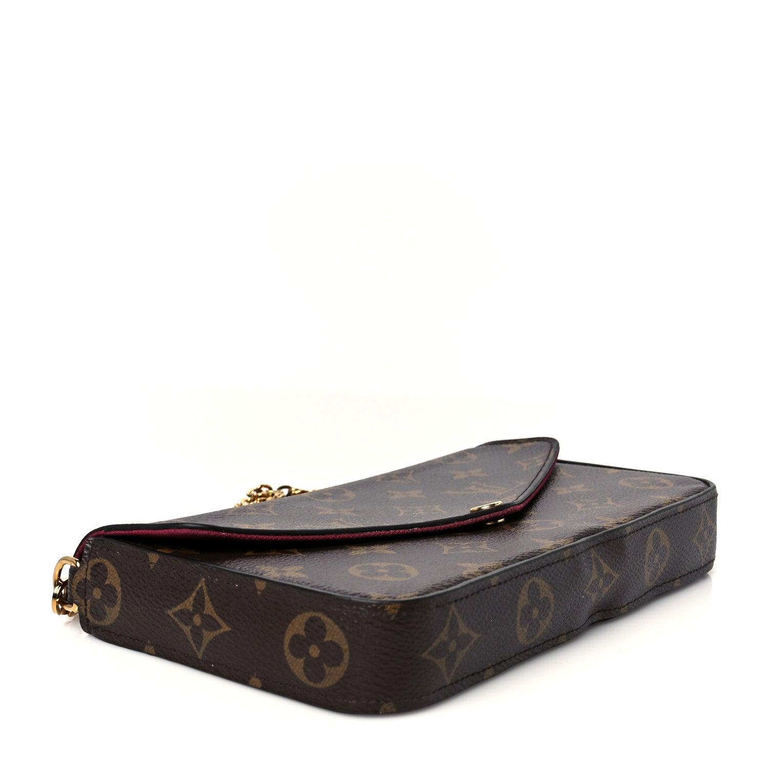 Louis Vuitton Monogram Pochette Felicie Chain Wallet Fuchsia 4 of 16