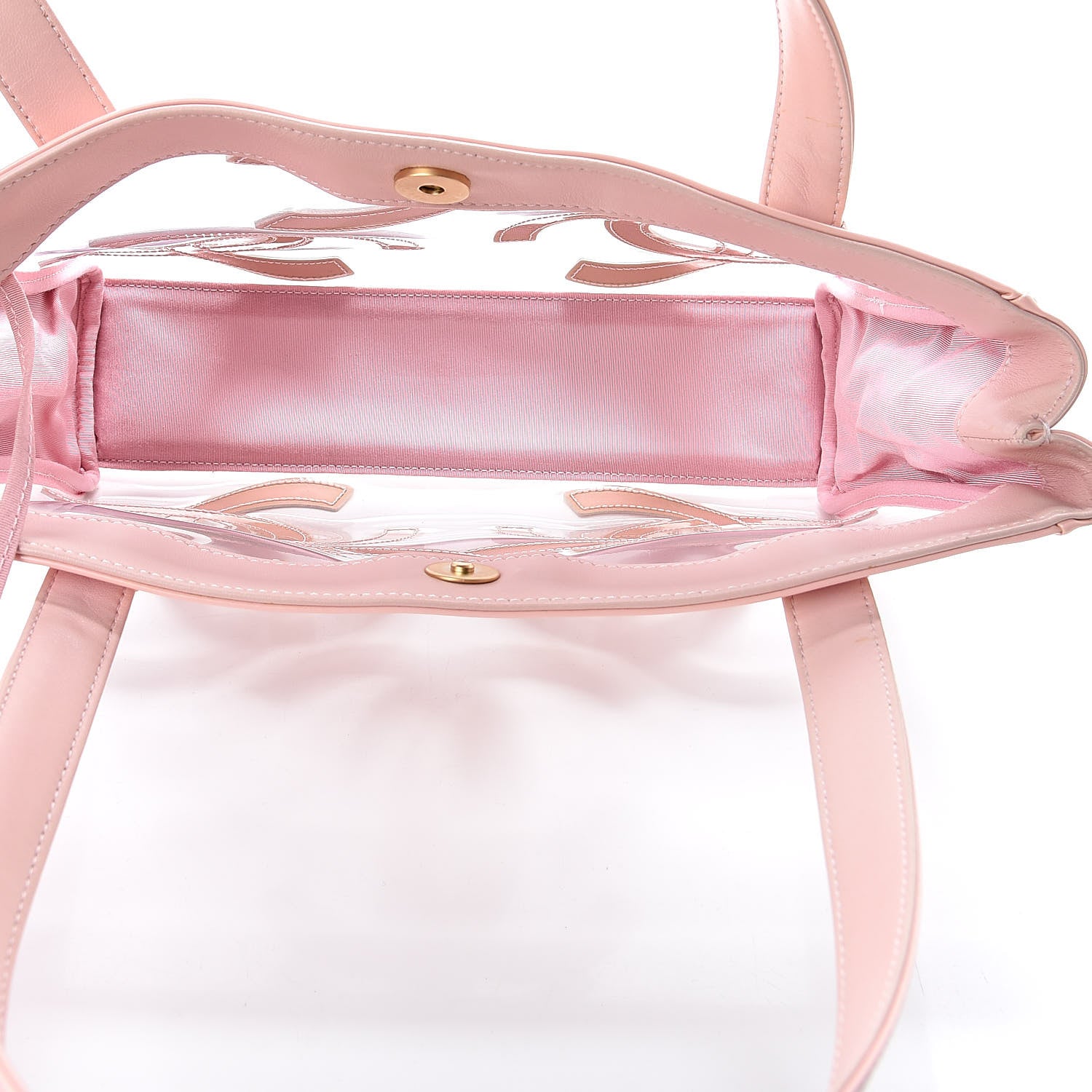 Chanel Vinyl Patent CC Logo Beach Tote Pink 6 of 13