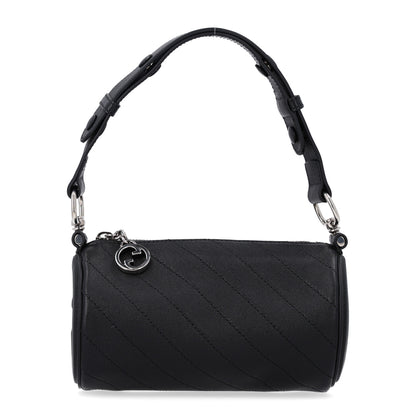 Gucci Sakai Be Green Calfskin Diagonal Stitched Mini Blondie Barrel Shoulder Bag Black 1 of 10