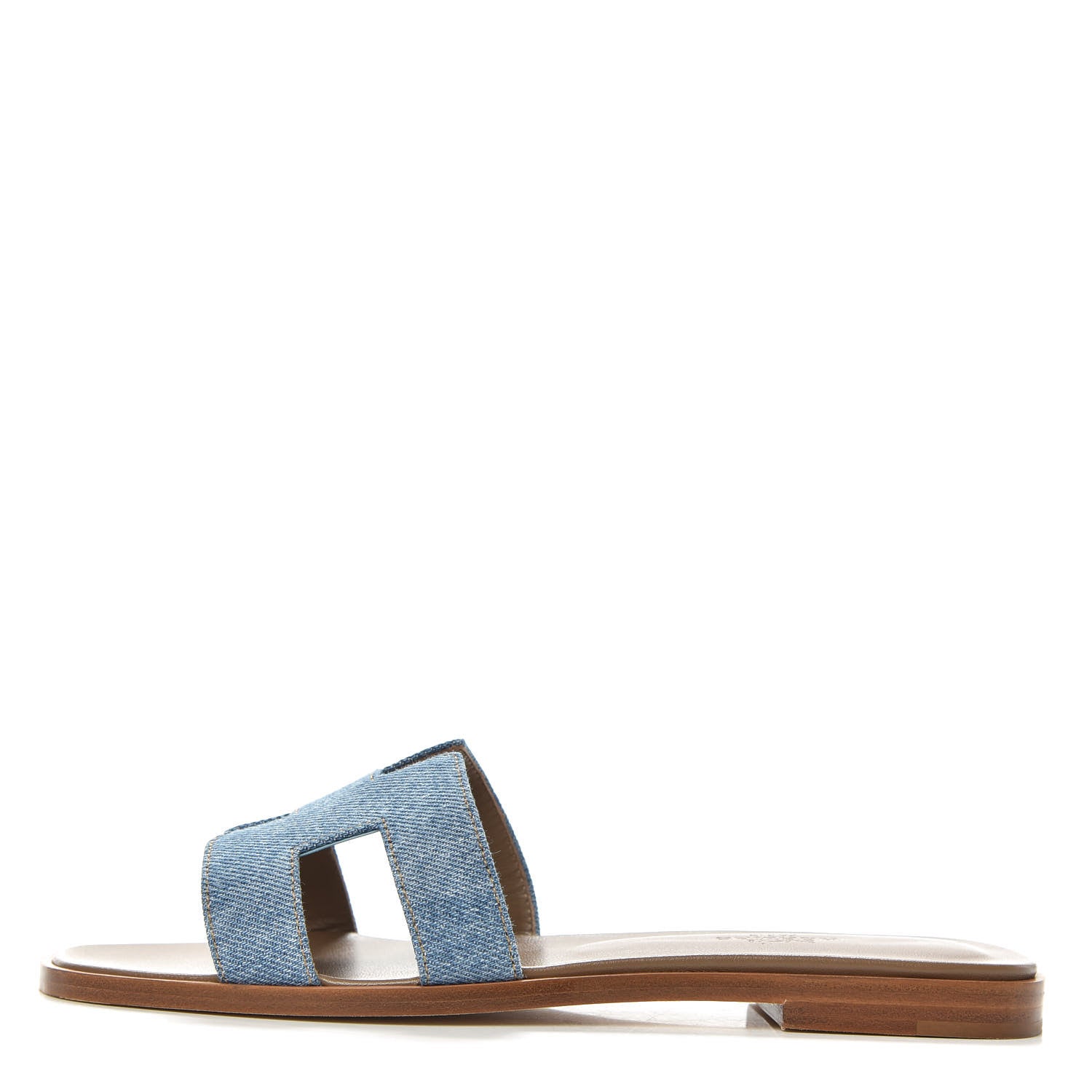 Hermes Denim Canvas Oran Sandals 36.5 Bleu Clair 1 of 8