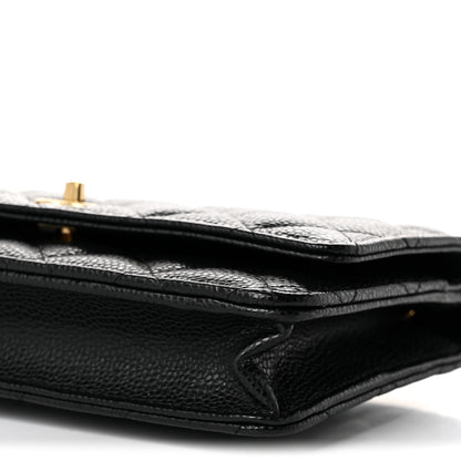 Chanel Caviar Quilted CC Turnlock Wallet On Chain WOC Black 11 of 12
