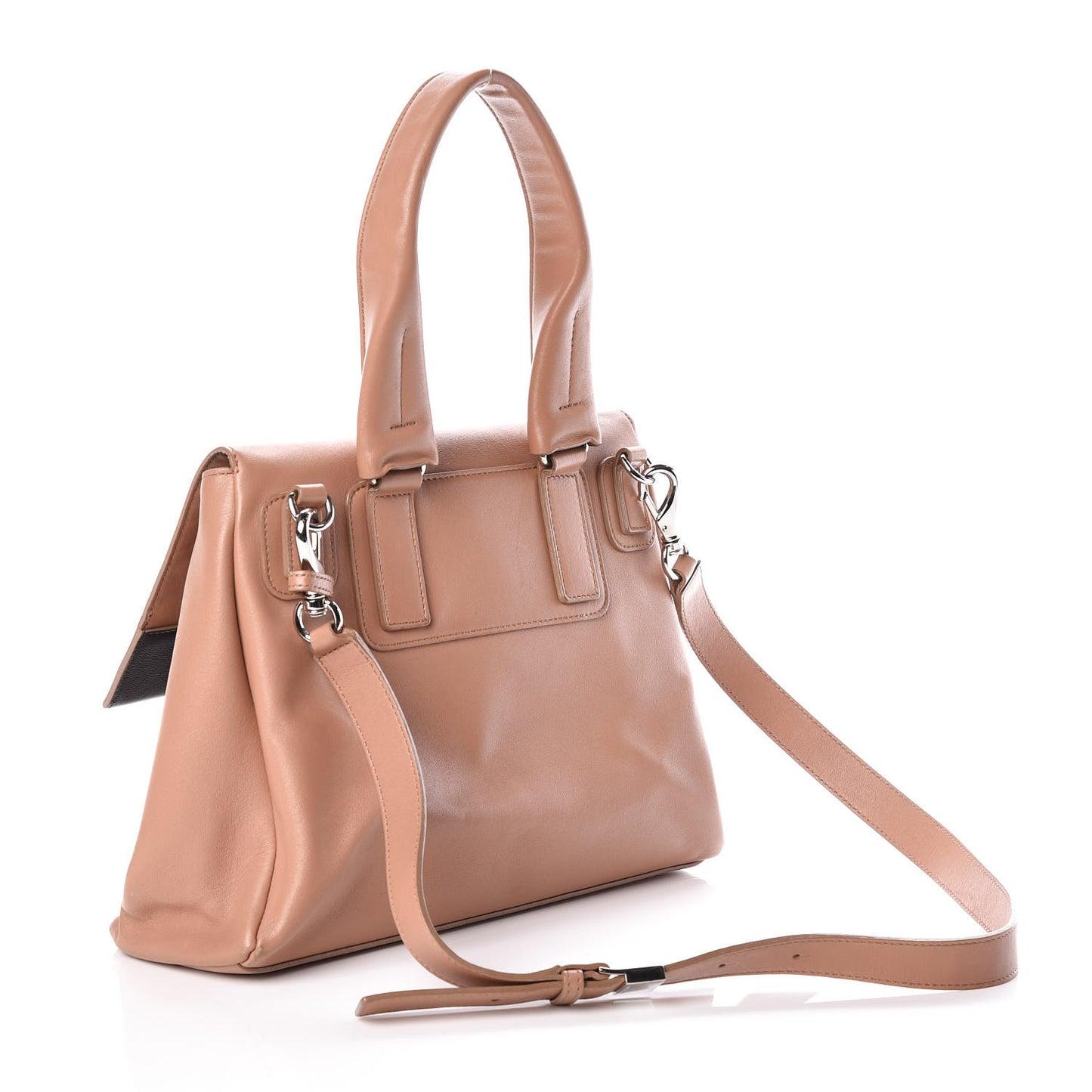 Calfskin Medium Bi-Color Pandora Pure Flap Bag Pink Black