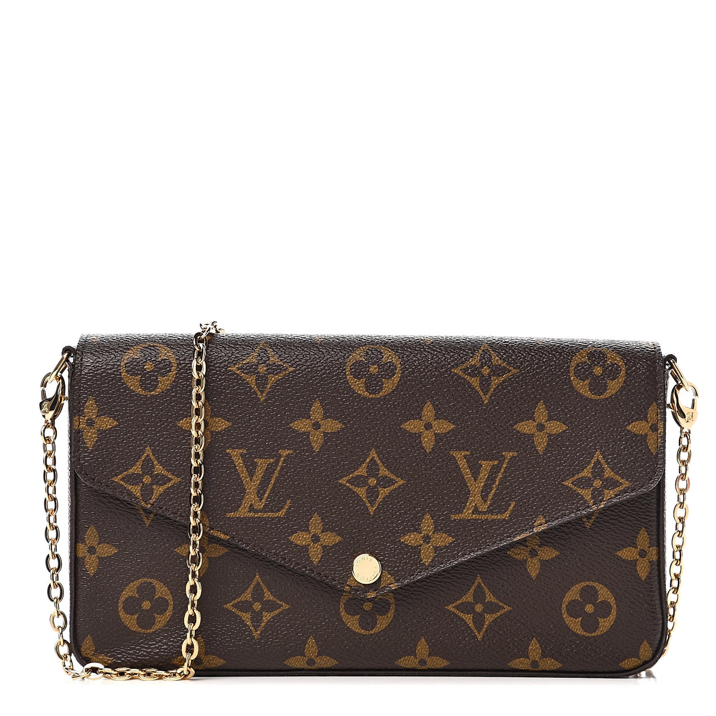 Monogram Pochette Felicie Chain Wallet Fuchsia