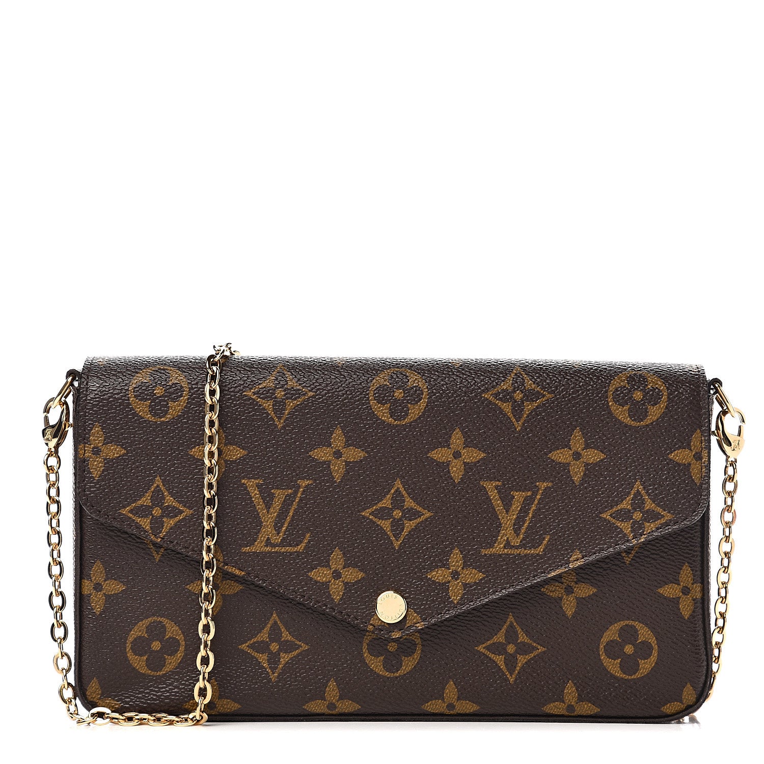 Louis Vuitton Monogram Pochette Felicie Chain Wallet Fuchsia 1 of 10