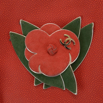 Chanel Caviar Camellia Flower Tote Red 4 of 9