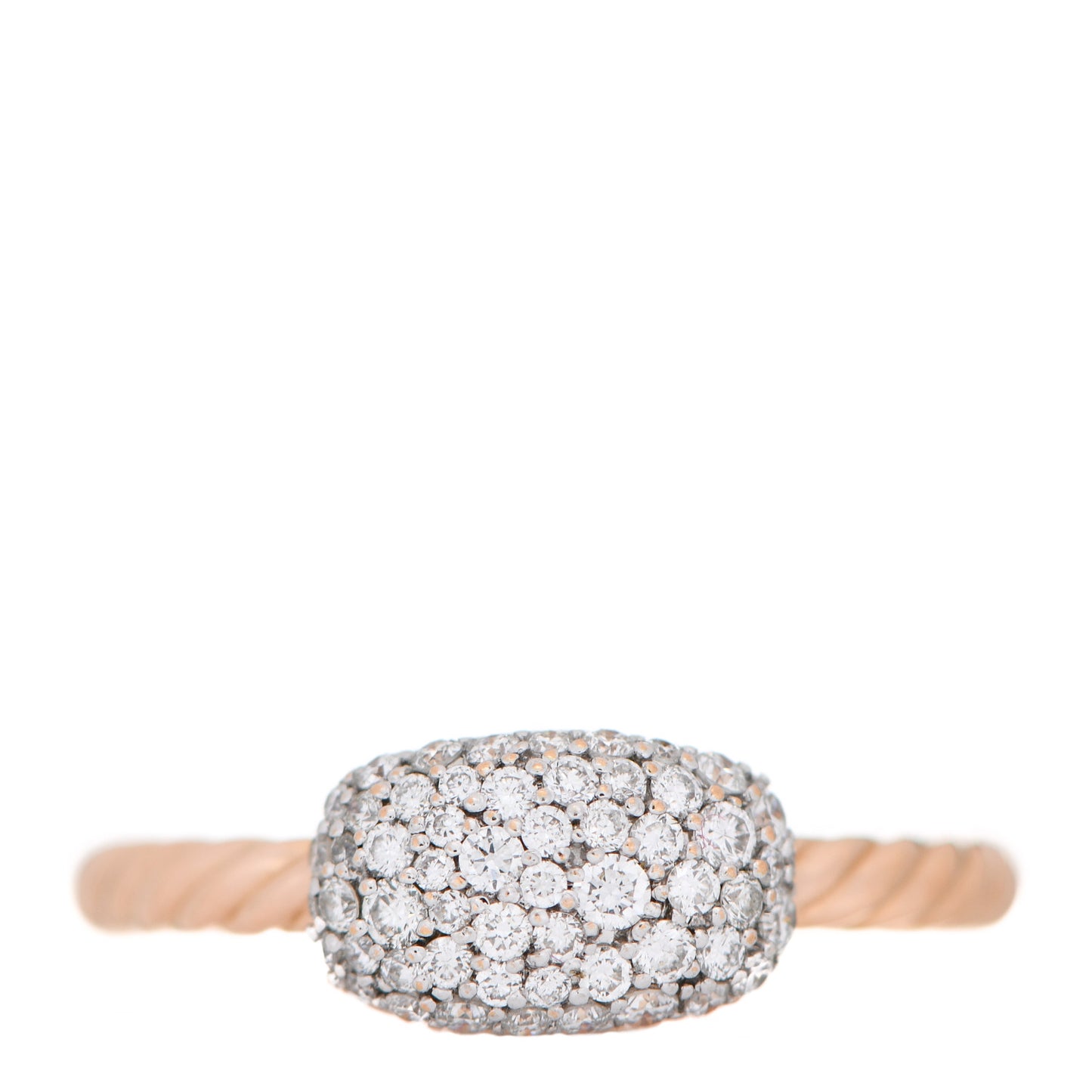 18K Rose Gold Diamond Petite Pave Cushion Ring 54 7