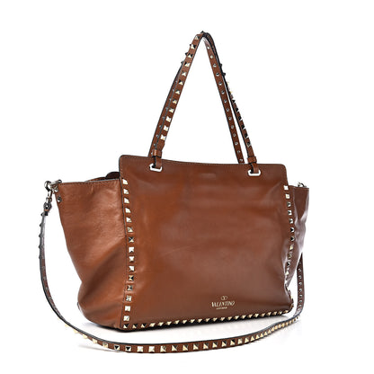 Valentino Garavani Vitello Medium Rockstud Tote Camel 3 of 16