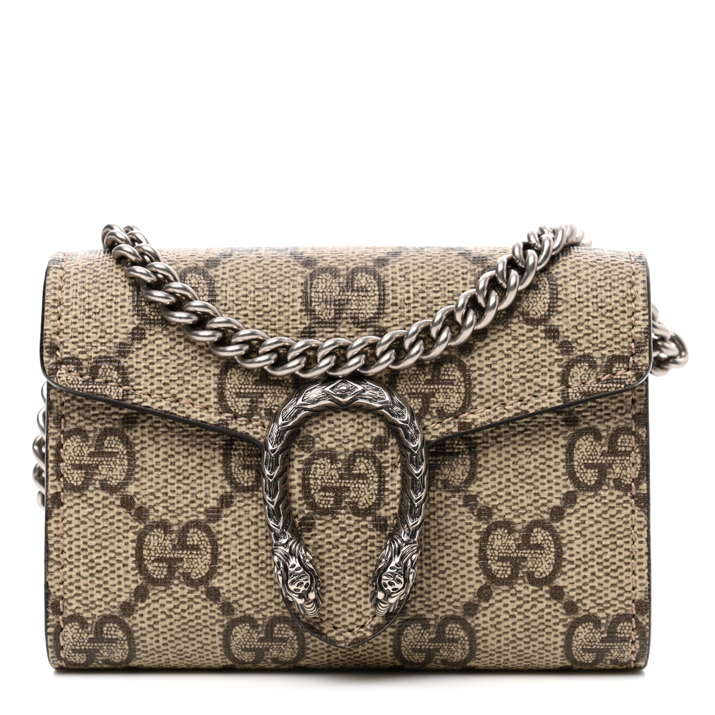 GG Supreme Monogram Dionysus Coin Purse Taupe