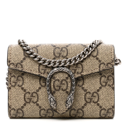 Gucci GG Supreme Monogram Dionysus Coin Purse Taupe 1 of 6
