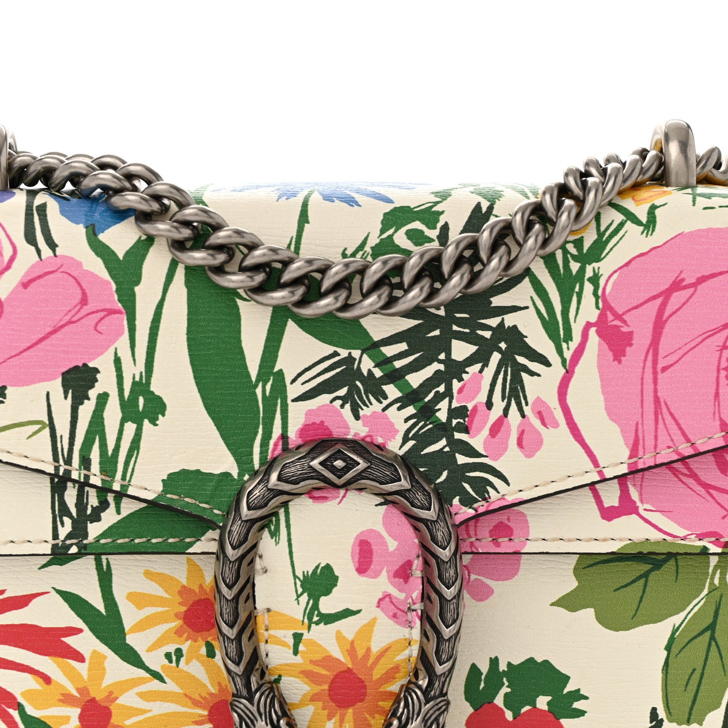 Gucci X KEN SCOTT Textured Calfskin Pomponica Print Mini Dionysus Shoulder Bag White Multicolor 8 of 11