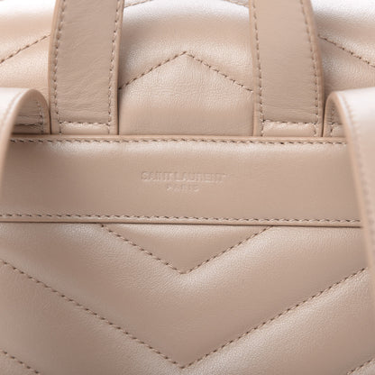 Saint Laurent Calfskin Y Quilted Monogram Small Loulou Backpack Dark Beige 10 of 13