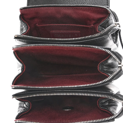 Chanel Goatskin Quilted CC Waiter Crossbody Black Black 6 of 11