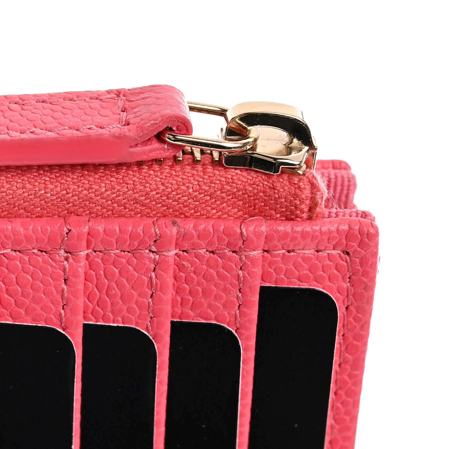 Chanel Caviar Quilted CC Zip Around Card Holder Rose 9 of 10