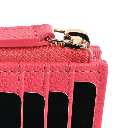 Chanel Caviar Quilted CC Zip Around Card Holder Rose 9 of 10